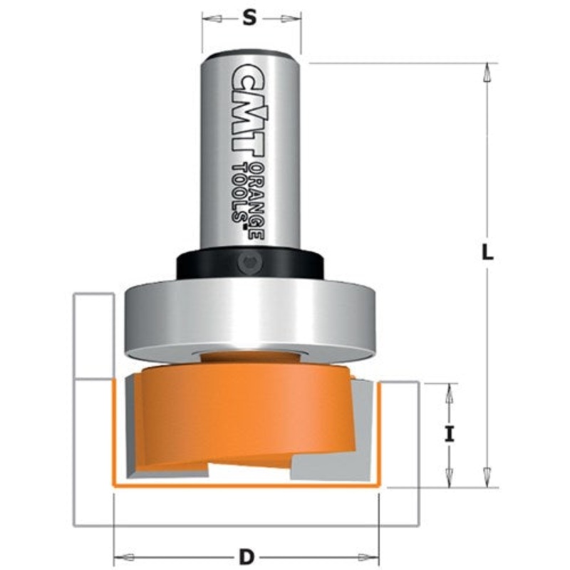 CMT 12.7DX 19L MORTISE BIT BEARING 1/4S