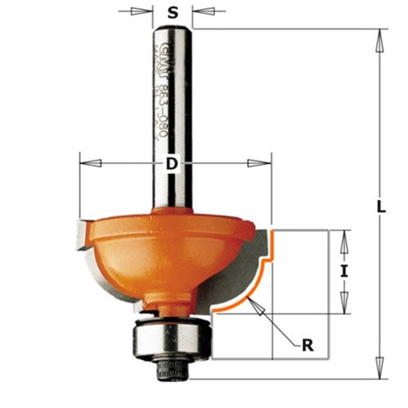 CAVETTO EDGE MOULD 8MMR 1/4 W/BEAD CMT