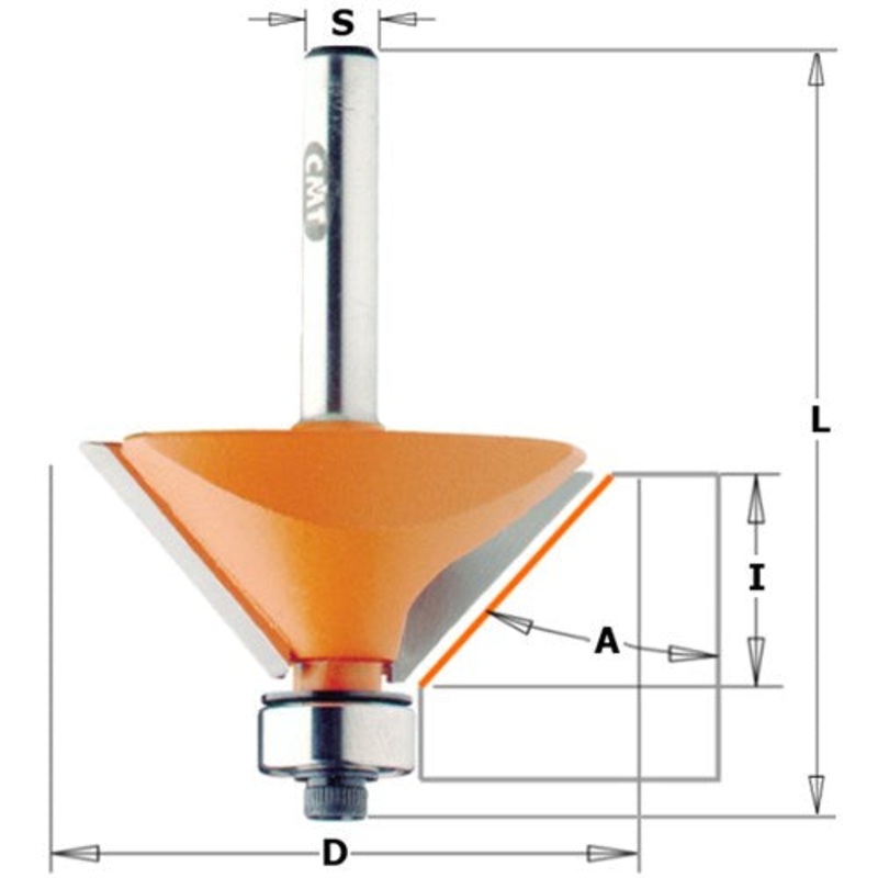 CHAMFER BIT 15 DEG 1/4S CMT