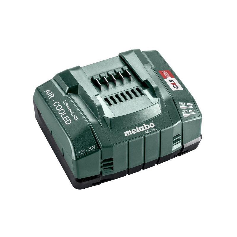 Metabo  12 V - 36 V ASC 145 Air-cooled Slide-on Battery Pack Super Fast Charger (8 A) ASC 145