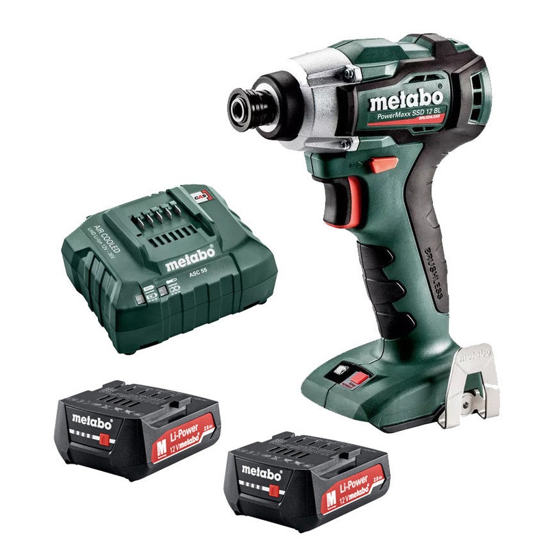 Metabo 12V 1/4" Brushless Impact Driver PowerMaxx 2.0Ah Kit