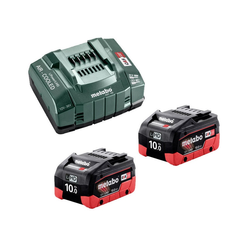 Metabo 18V 10.0Ah LiHD ASC 145 Fast Charger Starter Kit