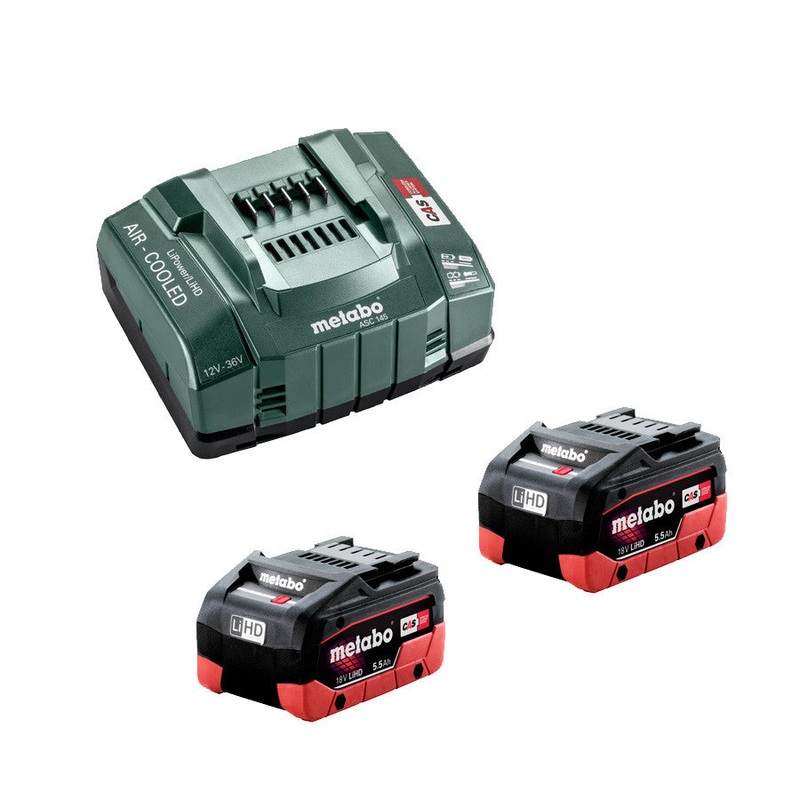 Metabo 18V 5.5Ah LiHD ASC 145 Fast Charger Starter Kit