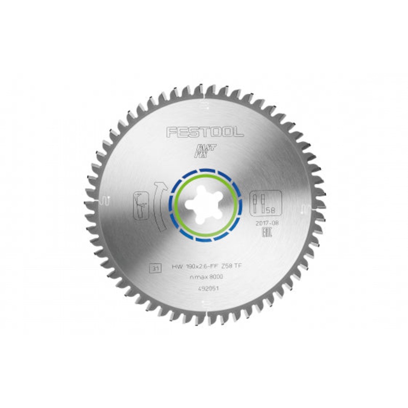 Aluminium Saw Blade 190mm x 2.6mm x FastFix 58 Tooth