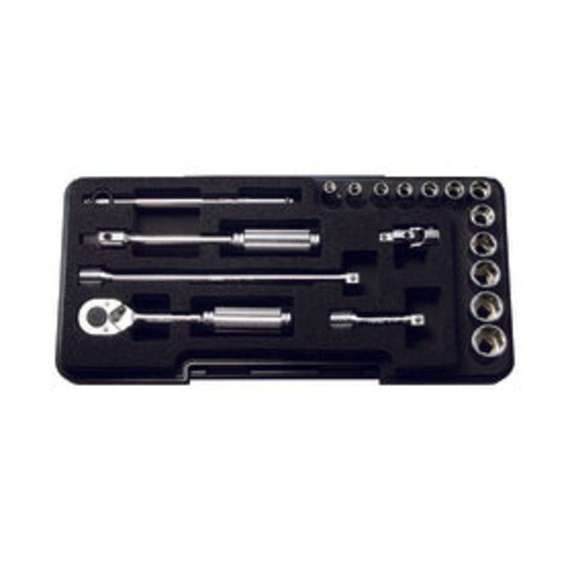 1/4 Sq. Dr. 18 Piece 6-Point Metric Socket set  4-13mm