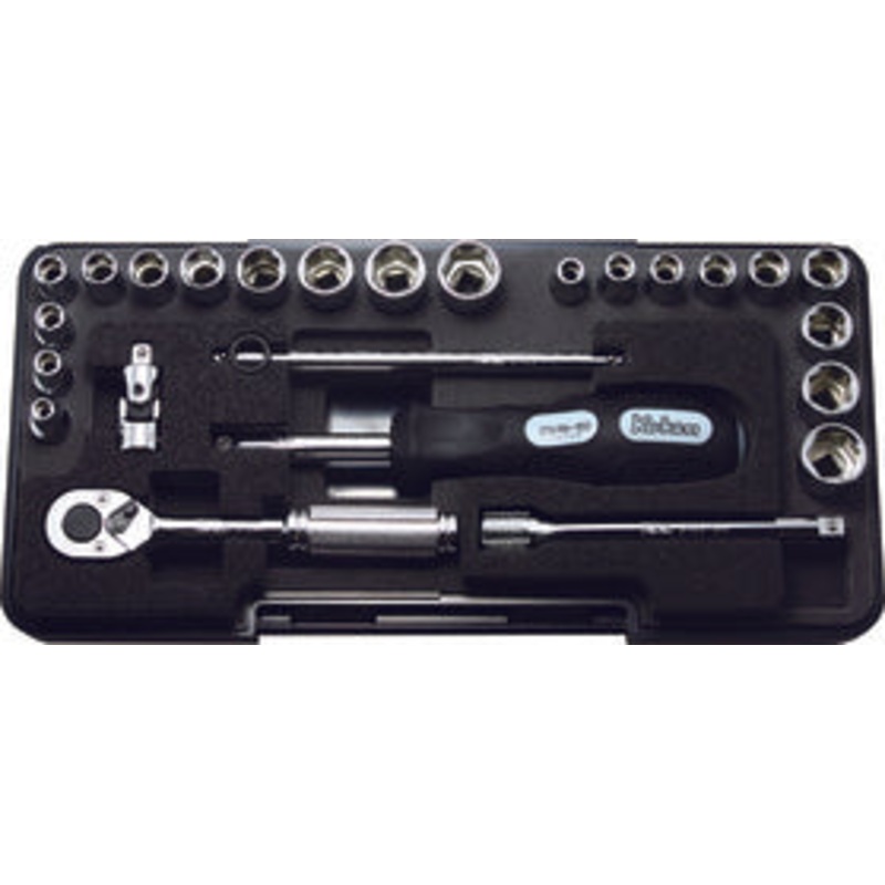1/4 Sq. Dr. 6 point Socket set   6 point  Plastic Case 25 pieces