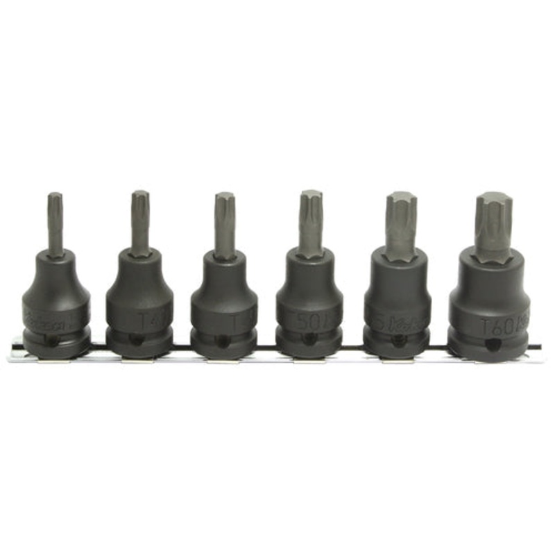1/2 Sq. Dr. Bit Socket set TORX T30-T60  Length 60mm  6 pieces