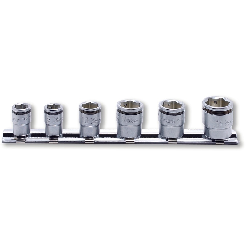 1/4 Sq. Dr. Short NUT GRIP Socket Set,  7-14mm - 6 pieces