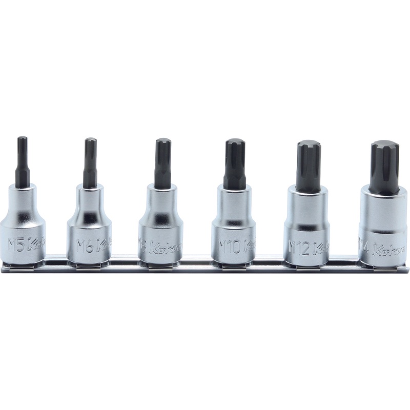 6 Piece 1/2 Sq. Dr. Ribe-CV Bit Socket Set  M5-M16