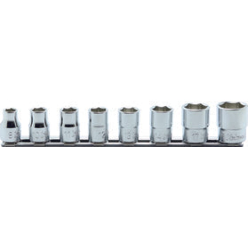 8 Piece 3/8 Sq. Dr. 12 Point, Metric, Chrome Socket Set