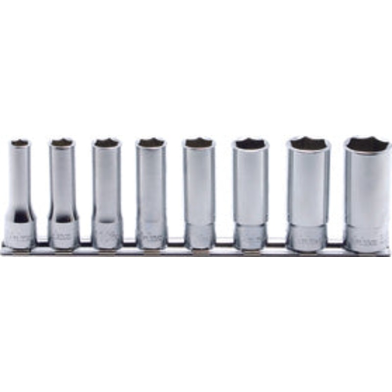8 Piece 3/8 Sq. Dr. 6 point Metric Chrome Deep Socket Set  8mm-19mm