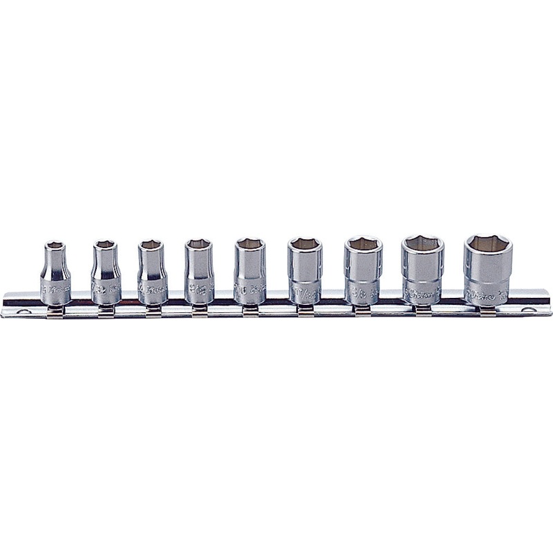 9 Piece 1/4 Sq. Dr. 6 point SAE Socket set  3/16-1/2