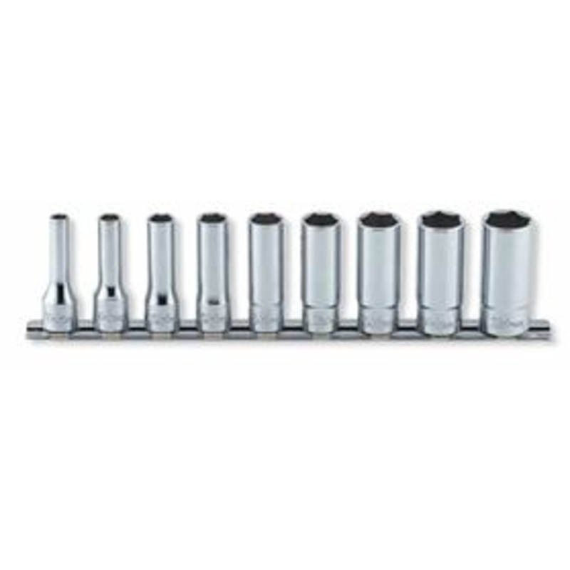 9 Piece 3/8 Sq. Dr. 12 Point Deep Chrome SAE Socket set  1/4-3/4