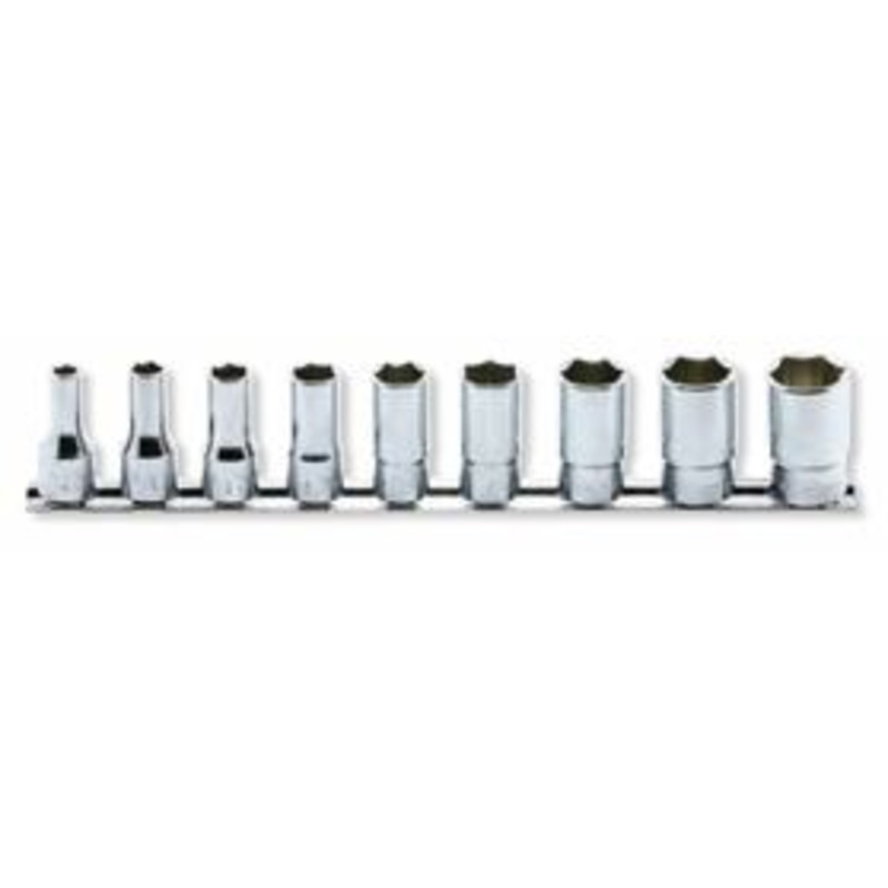 9 Piece 3/8 Sq. Dr. Semi-Deep, SAE, 12 Point, Chrome Socket Set