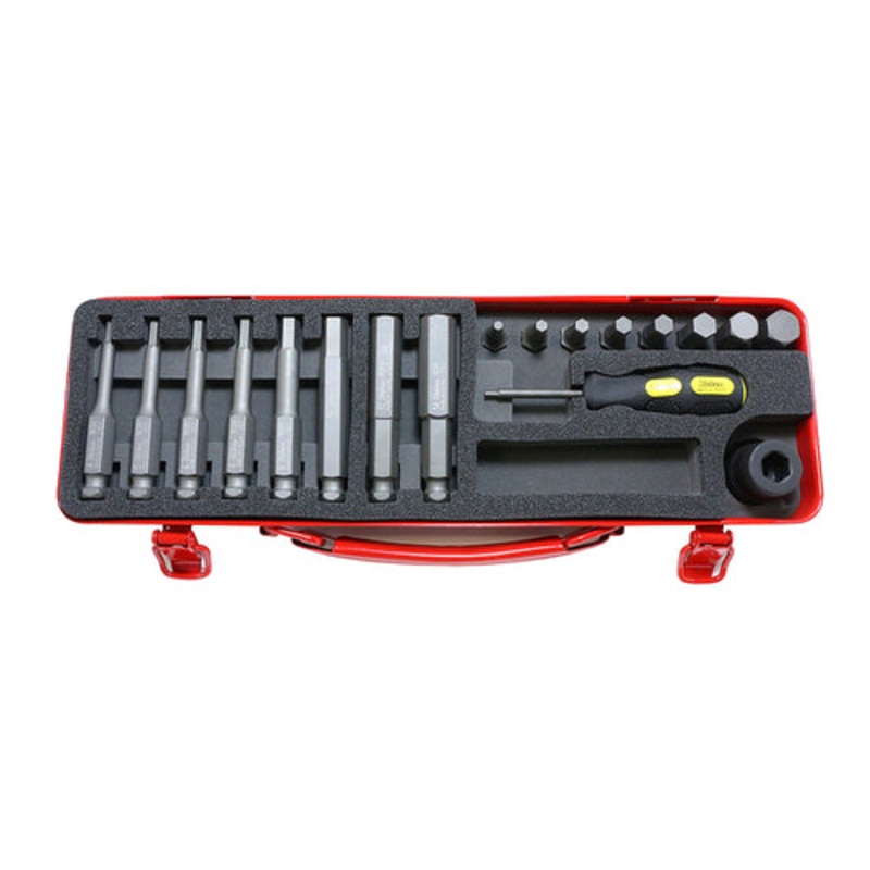 1/2 Sq. Dr. Bit + Bit Holder Set  4-14mm Hex   18 pieces