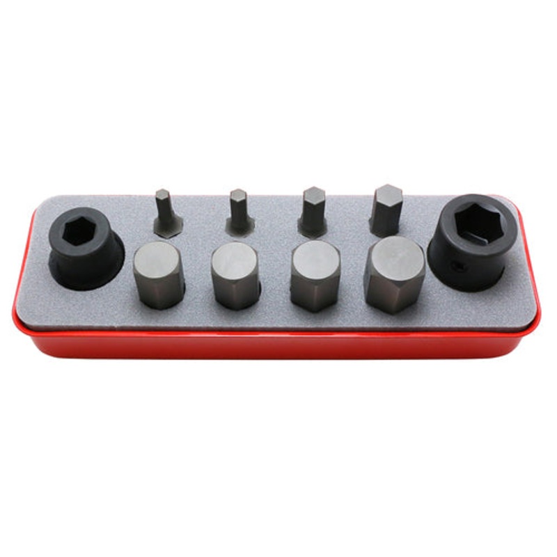 1/2 Sq. Dr. Bit + Bit Holder Set  5-19mm Hex   10 pieces