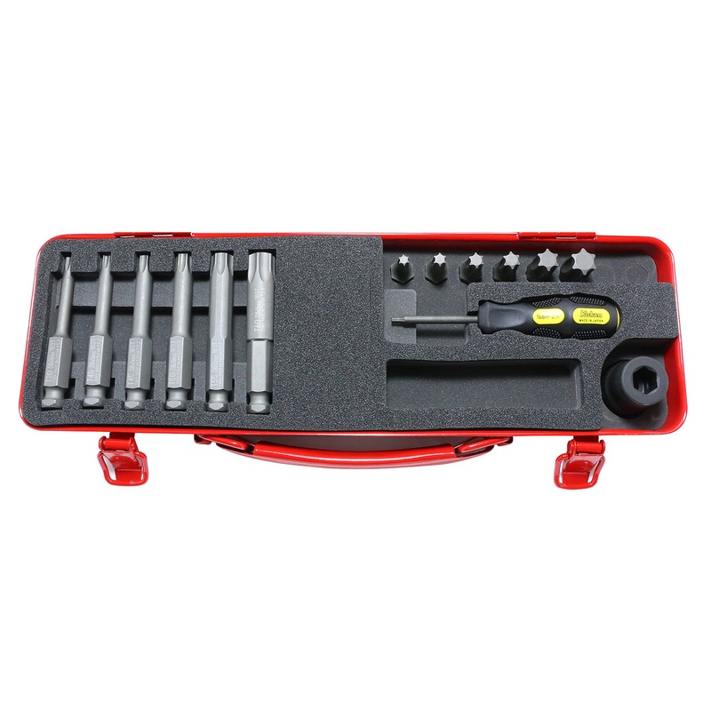 1/2 Sq. Dr. Bit + Bit Holder Set TORX T30-T60    14 pieces