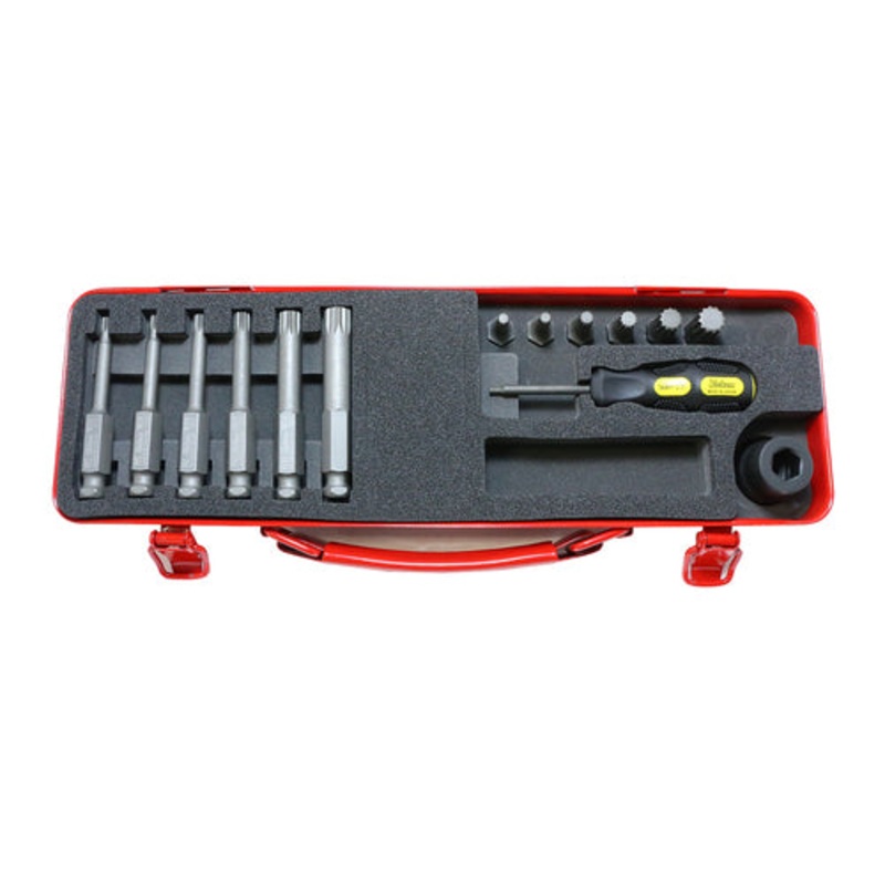 1/2 Sq. Dr. Bit + Bit Holder Set XZN M4-M12    14 pieces