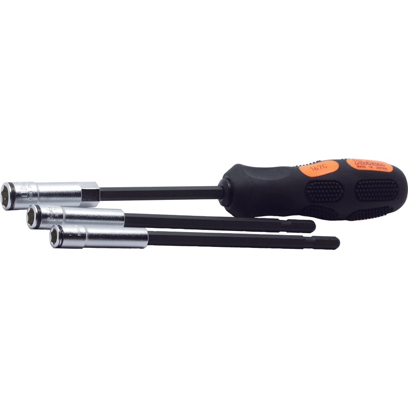 Socket Driver Set  7-10mm Nut Grip   3 pieces