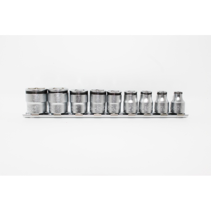 3/8 Sq. Dr. Nut-Grip, SAE, Socket Set - 9 pieces