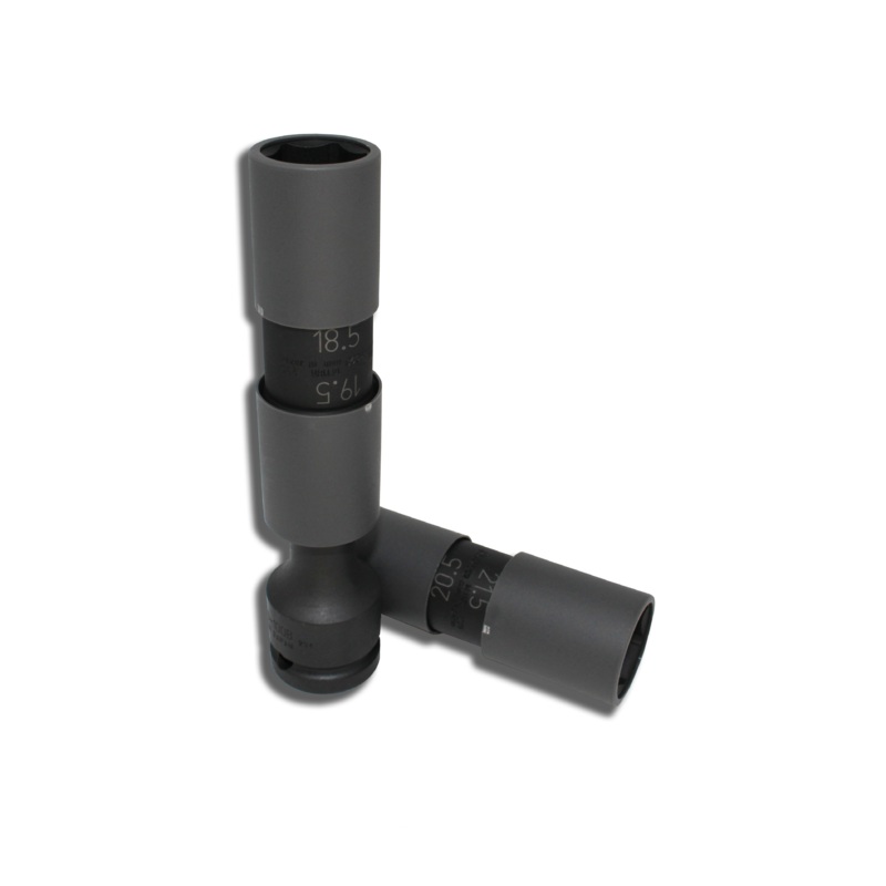 1/2 Sq. Dr. Double Ended Socket for Damaged Wheel Nut/Bolt - 3 piece Set
