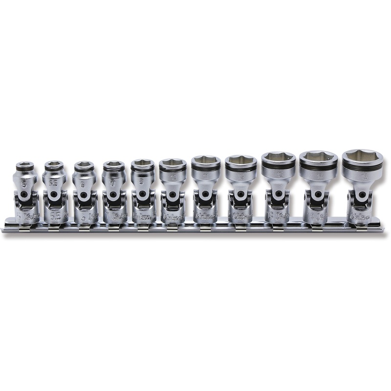 1/4 Sq. Dr. Universal NUT GRIP Socket Set,  5mm-15mm - 11 pieces