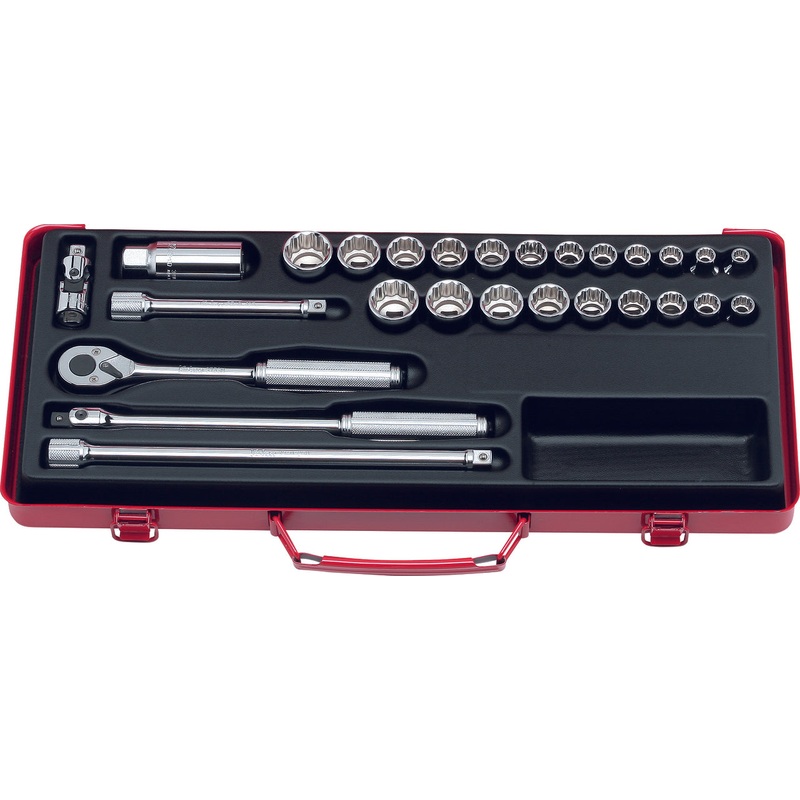 3/8 Sq. Dr. Socket set   12 point   27 pieces
