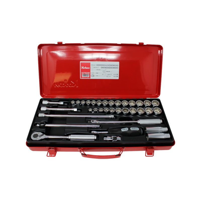 3/8 Sq. Dr. Socket set   12 point   35 pieces