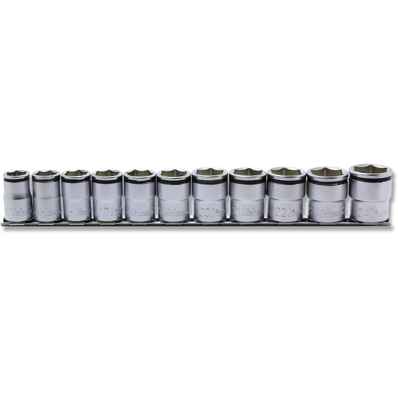 1/2 Sq. Dr. NUT GRIP Socket Set, - 11 Pieces. 14-24mm - RS4450M/11