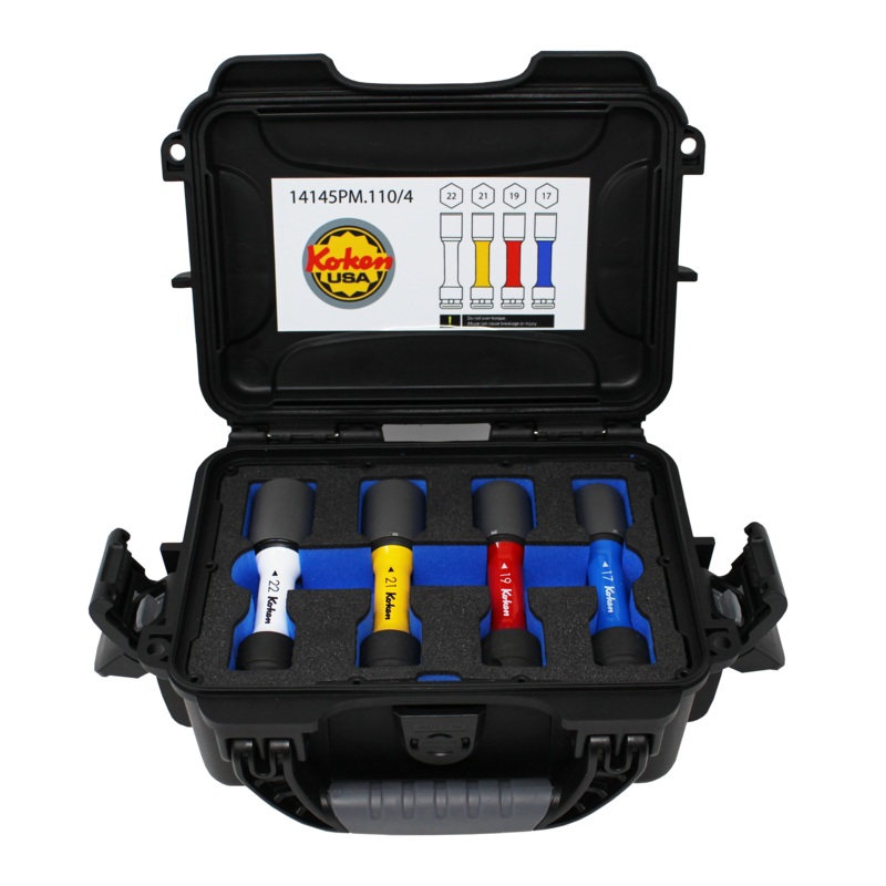 1/2" Sq.Dr Wheel Nut Socket Set In Hard Case, 4 Piece