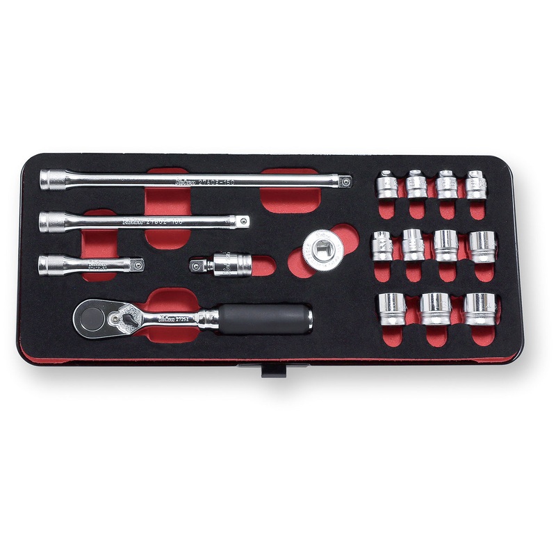 1/4 Sq. Dr. 17 Piece Z-Series 72 Tooth Ratchet 6-Point Metric Socket set  4-14mm