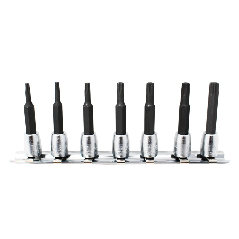 7 Piece 1/4" Sq. Dr. 50mm TORX Bit Socket Set T10-T40