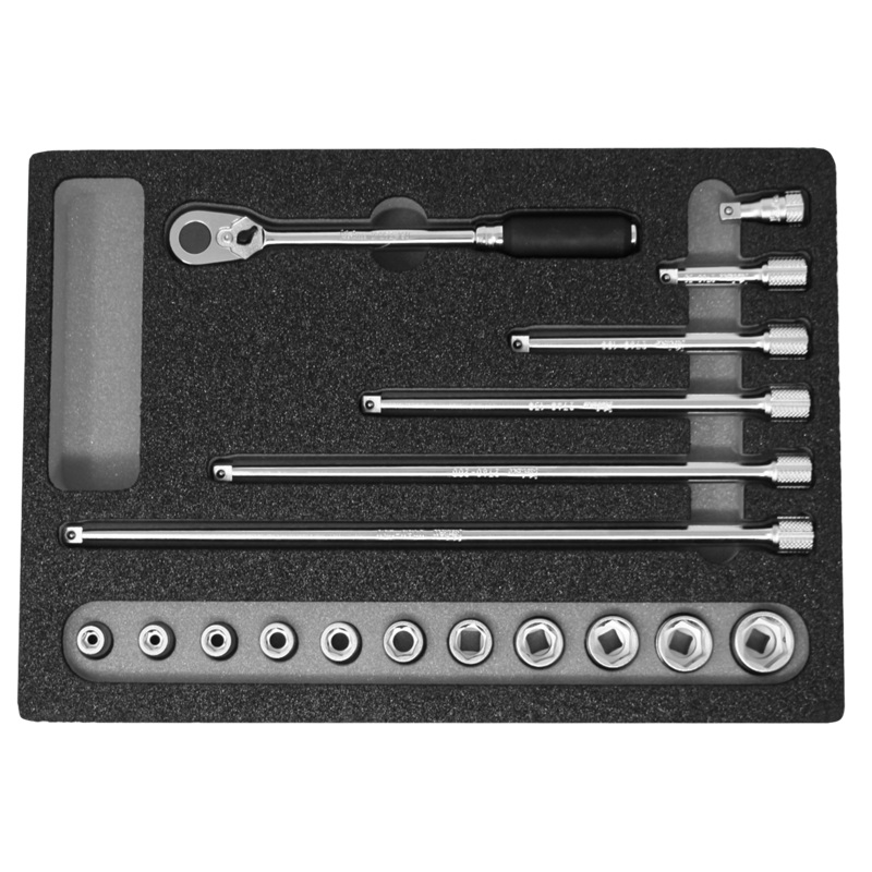 1/4" Sq. Dr. Nut Grip Socket Set in Foam - KO-1052