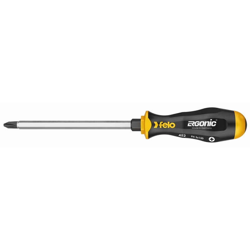 Felo 45230540  Ergonic #3 x 150mm Phillips Screwdriver - Hex Bolster and Striking Cap