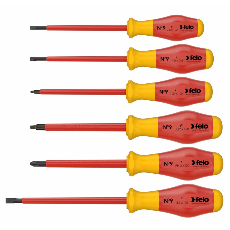 Felo 91396298 Set of Dielectric Screwdrivers SL/PH/SQ, 6 pcs