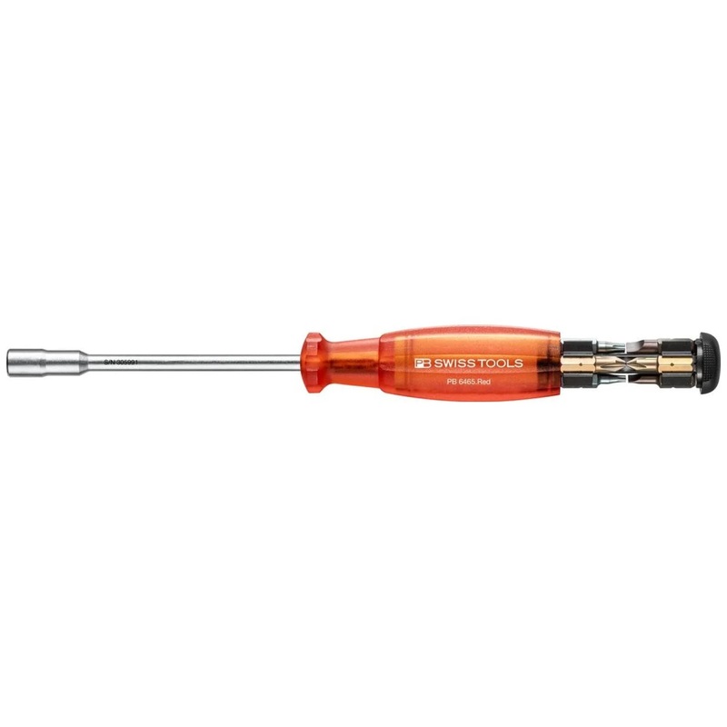 PB Swiss PB 6465.Red CBB - Insider Long  universal holder for 1/4 bits, including 8 C6 Precision Bits