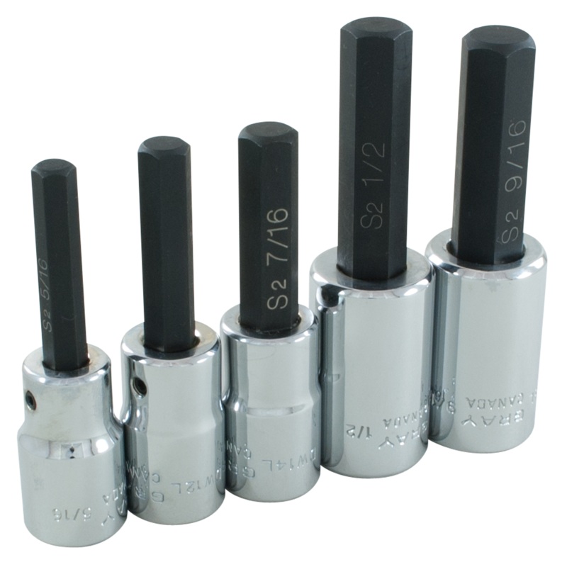 1/2" Dr. 5 Piece Hex Head SAE Socket Set