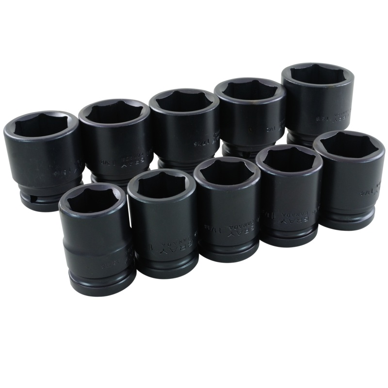 3/4" Dr. 10 Piece 6 Point Standard SAE Impact Socket Set