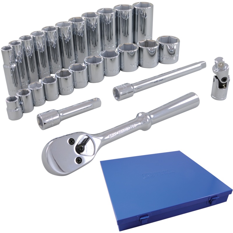 3/8" Dr. 26 Piece 6 Point SAE Socket & Attachment Set