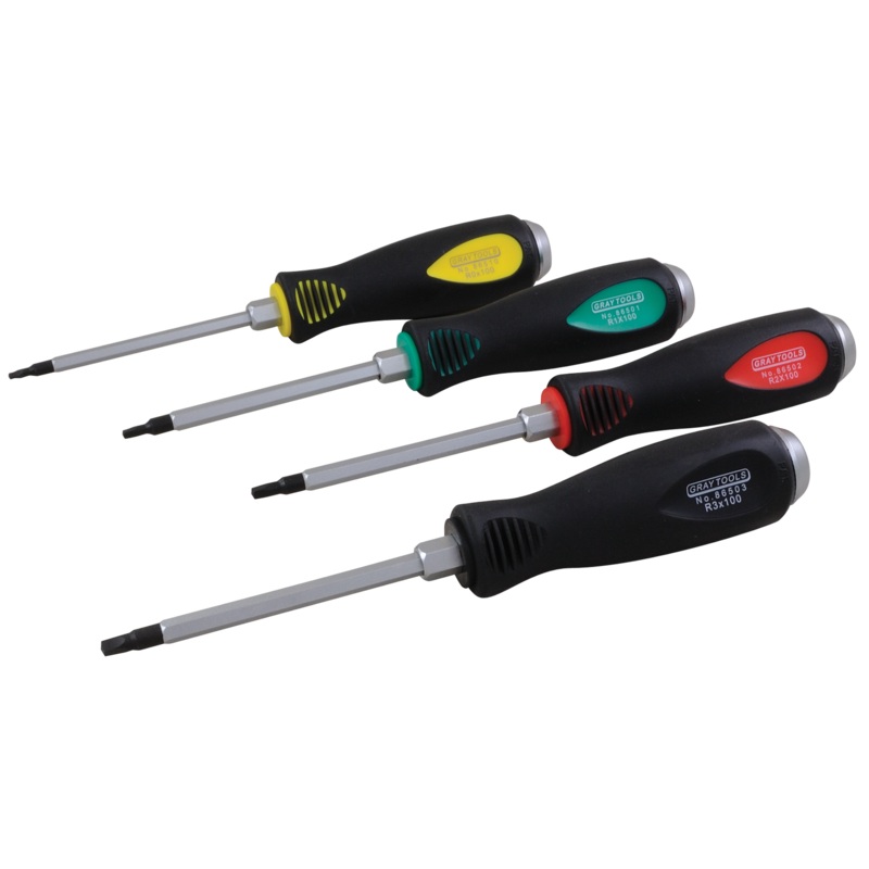 4 Piece Square Recess Comfort Grip Screwdriver Set