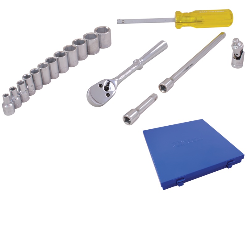 1/4" Dr. 17 Piece 6 Point Standard Metric Socket Set