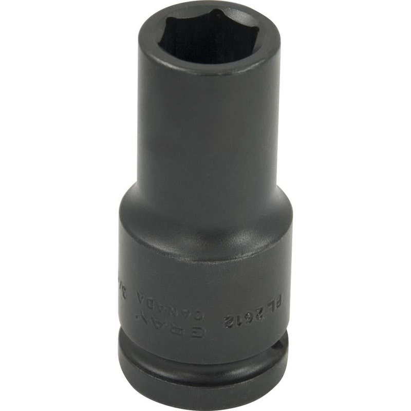 3/4" Drive 6 Point Deep Length Socket - Impact Black Industrial Finish