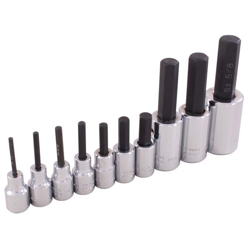 3/8" & 1/2" Drive 10 Piece SAE Hex Head Socket Set
