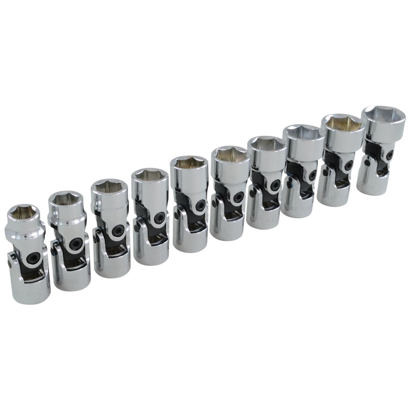 3/8" Dr. 10 Piece 6 Point Metric Universal Joint Socket Set