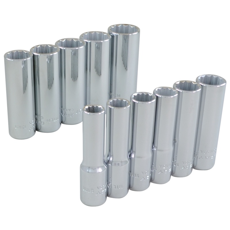 3/8" Dr. 11 Piece 12 Point Deep Metric Socket Set