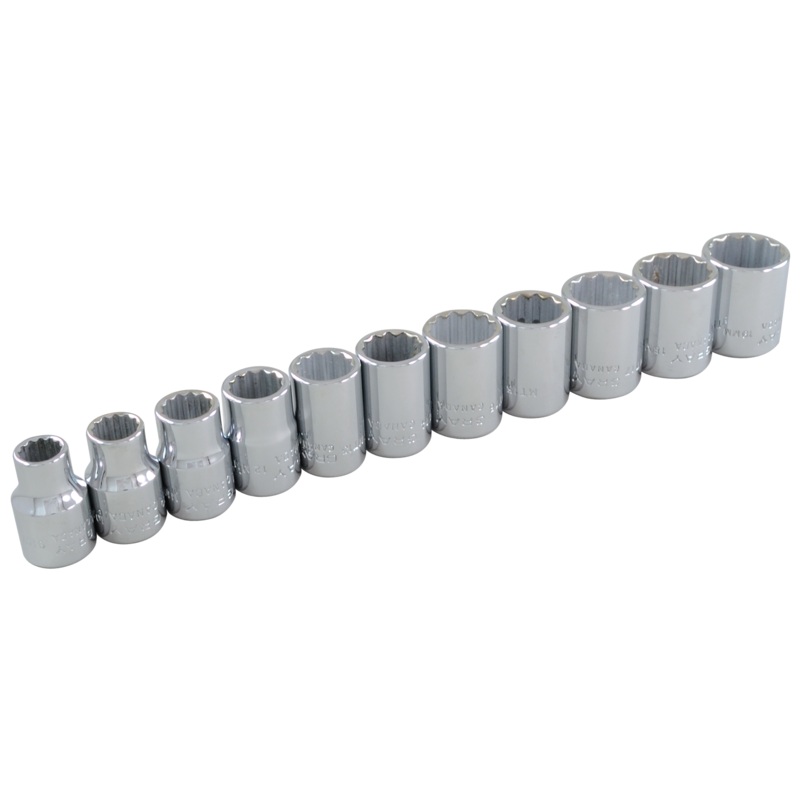 3/8" Dr. 11 Piece 12 Point Standard Metric Socket Set