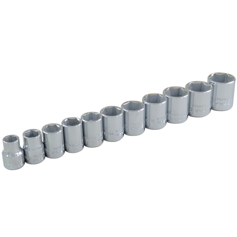 3/8" Dr. 11 Piece 6 Point Standard Metric Socket Set