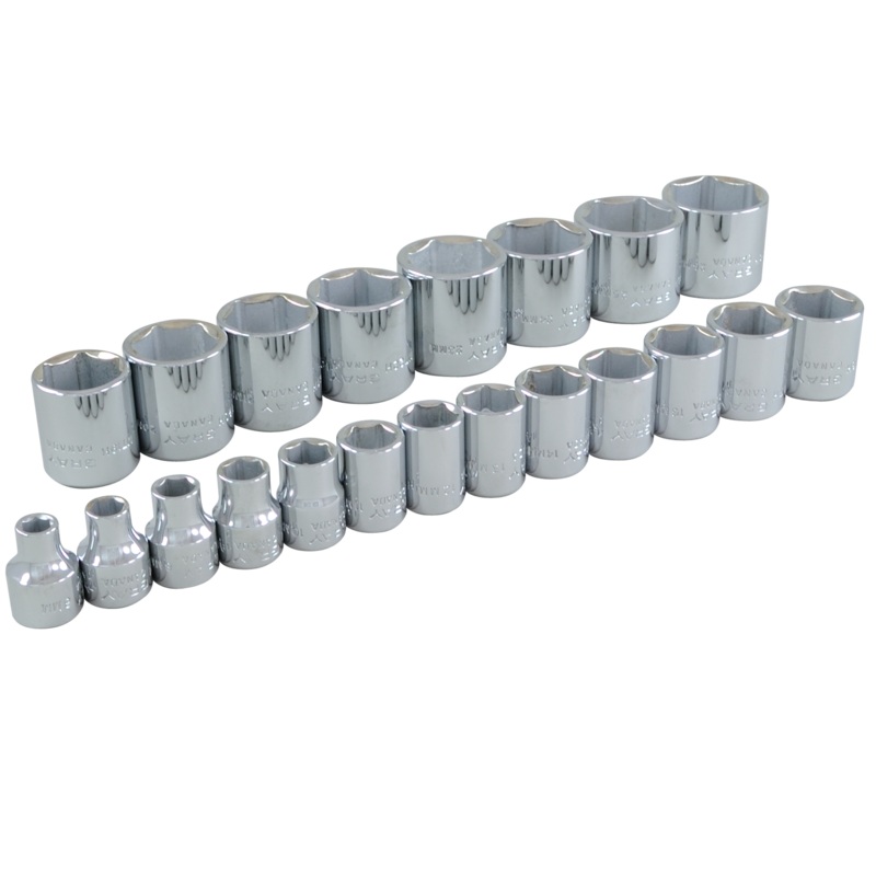 3/8" Dr. 21 Piece 6 Point Standard Metric Socket Set