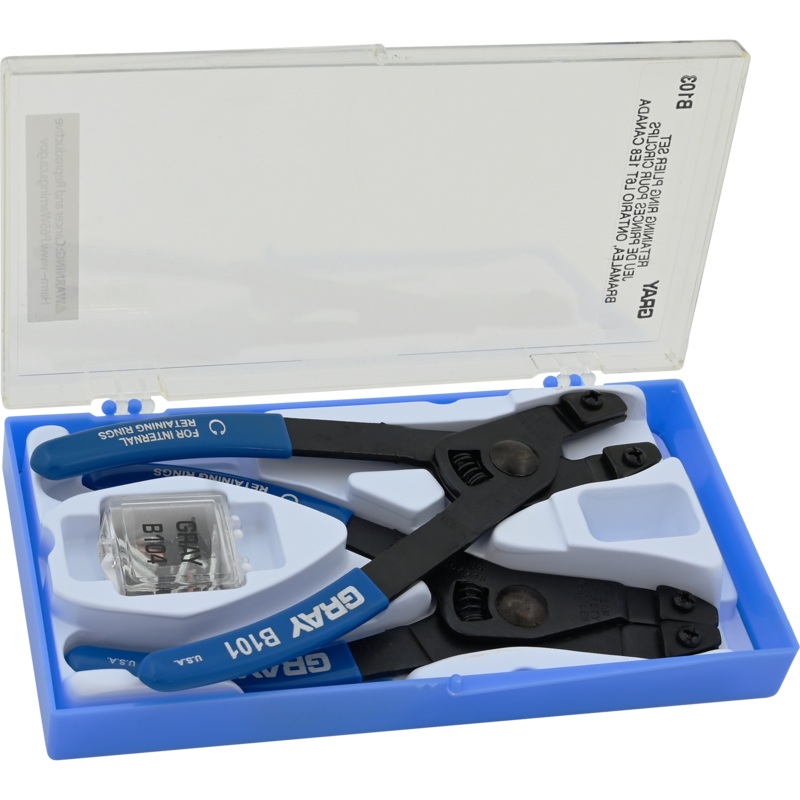 3 Piece Internal and External Retaining Ring Plier Set with Replaceable Tips