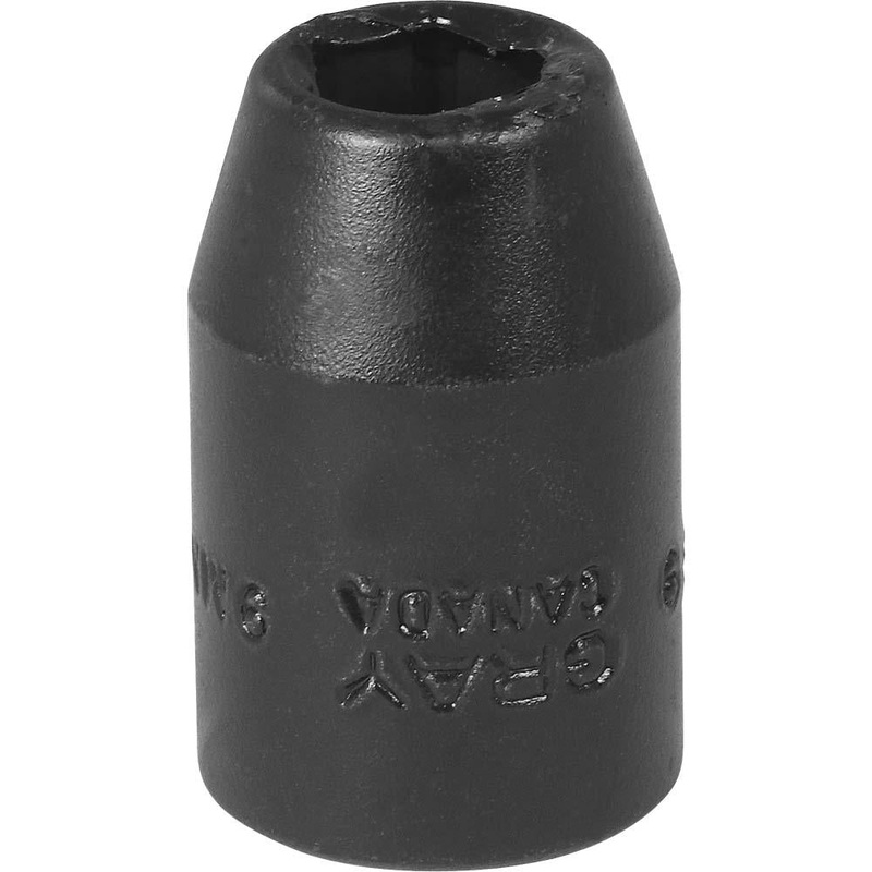 3/8" Drive 6 Point Metric Standard Length Sockets - Impact Black Industrial Finish